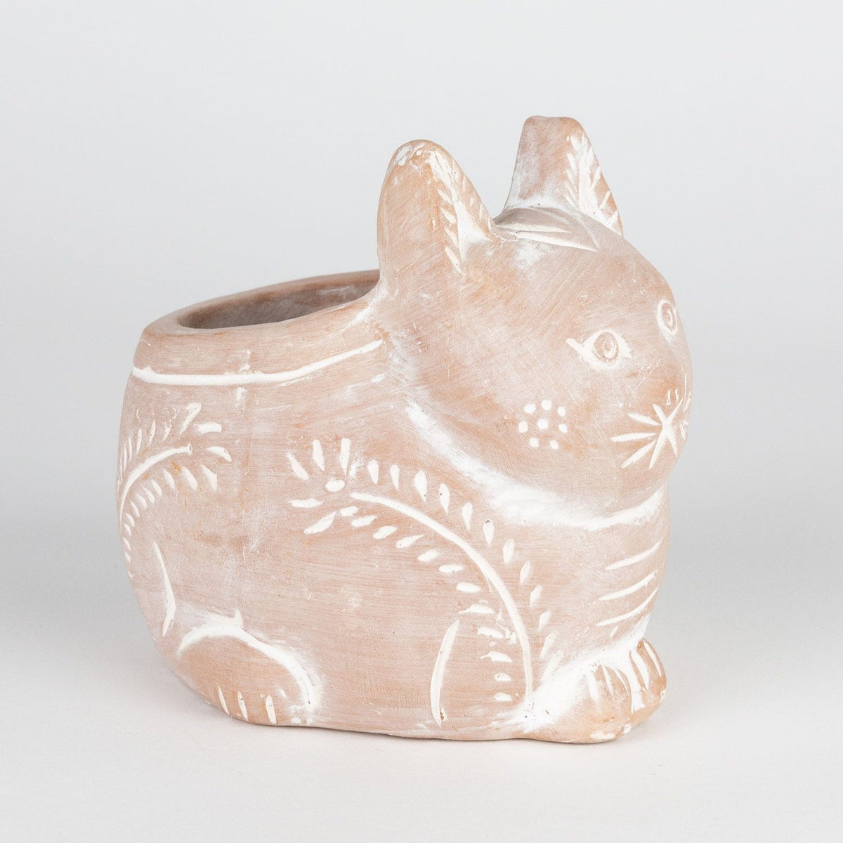 terracotta cat planter pot Petite Crouching Cat Planter