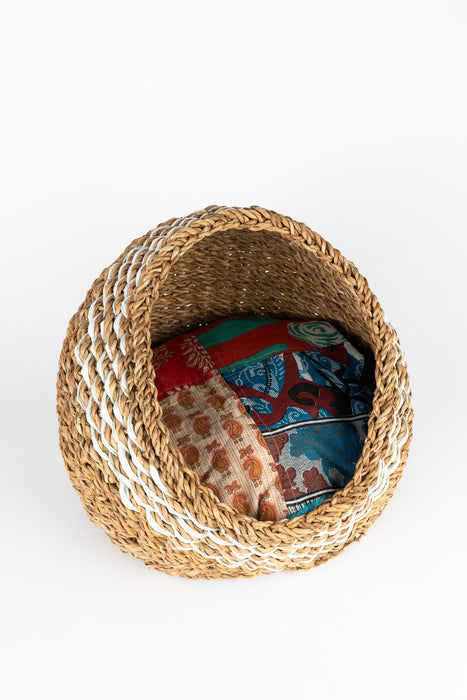 Recycled Sari Cat Basket 8