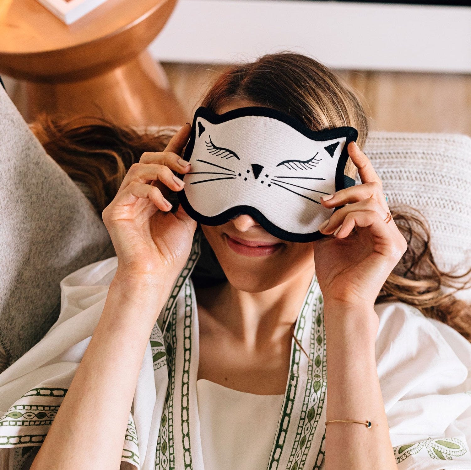 Cat Nap Velvet Sleep Mask - Ten Thousand Villages