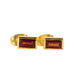 Garnet Gold Baguette Earrings thumbnail 1