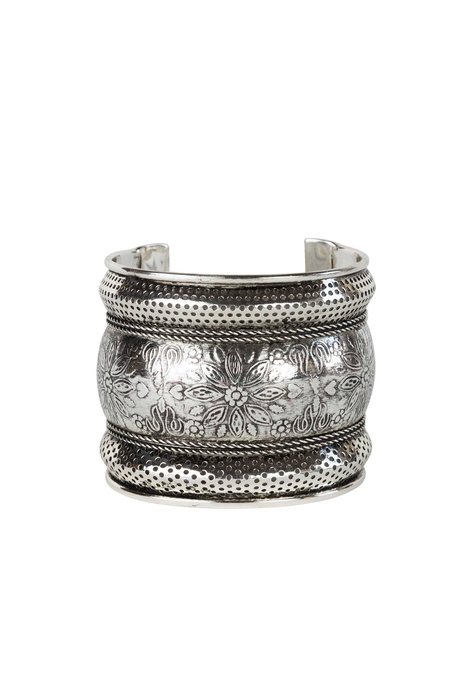 Floral Cuff Bracelet - Silver - Ten Thousand Villages