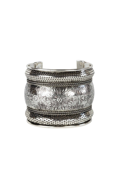 Floral Cuff Bracelet - Silver 1