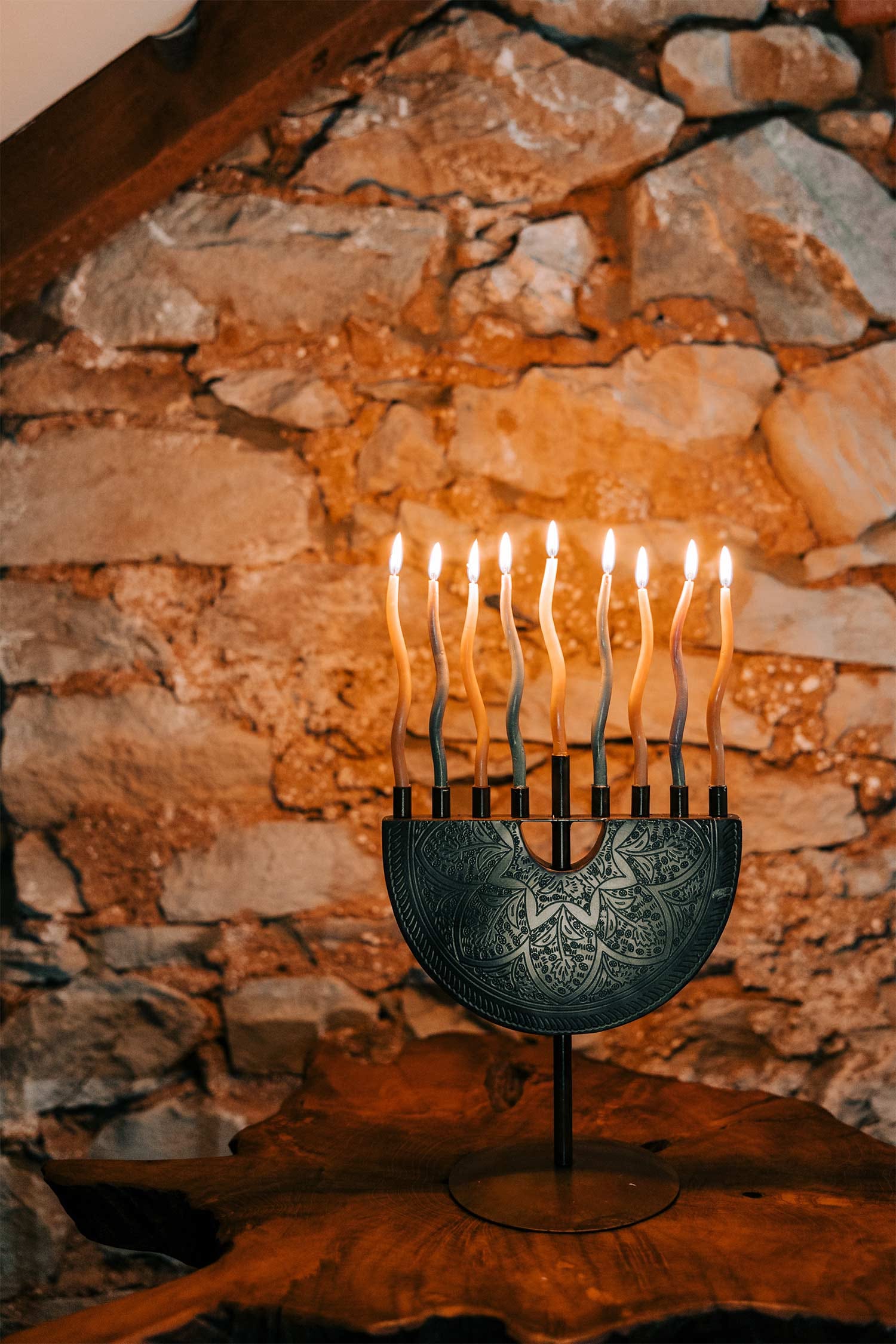 Engraved Iron Menorah - Ten Thousand Villages