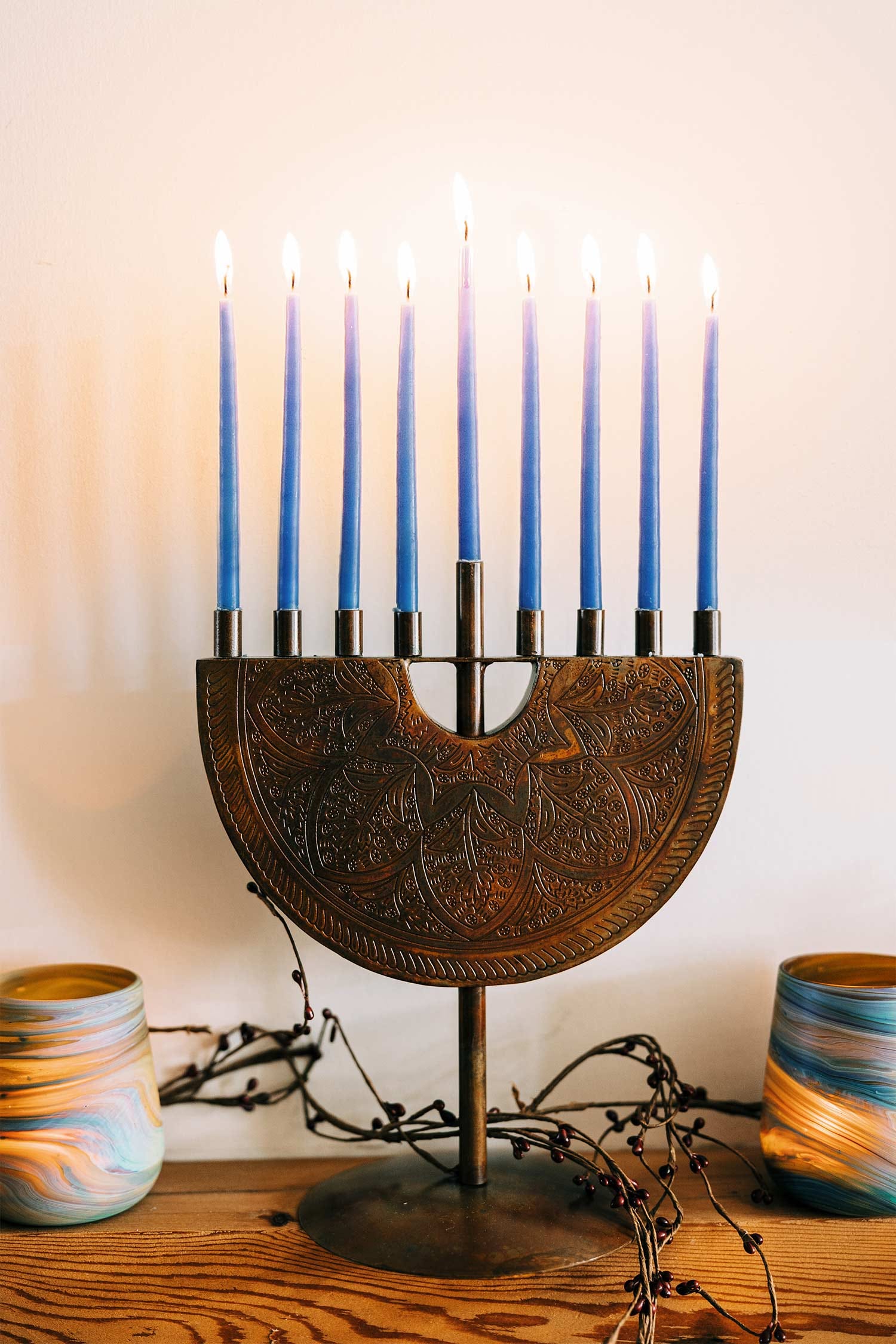 Engraved Iron Menorah - Ten Thousand Villages