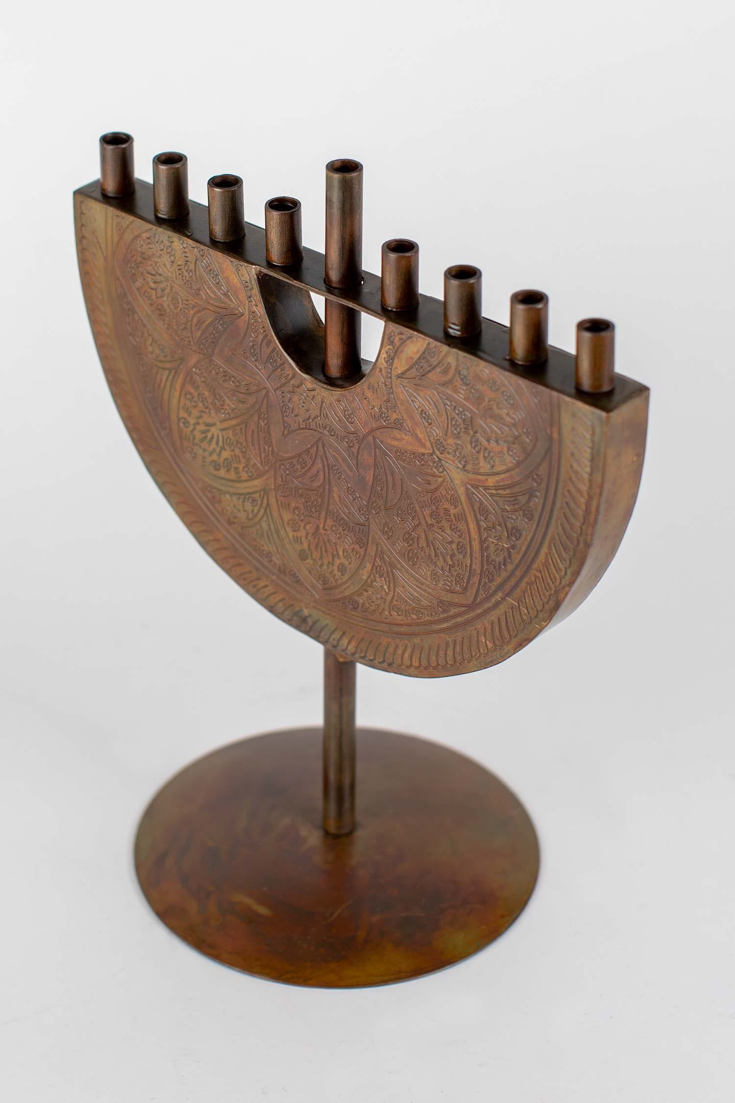 Engraved Iron Menorah - Ten Thousand Villages