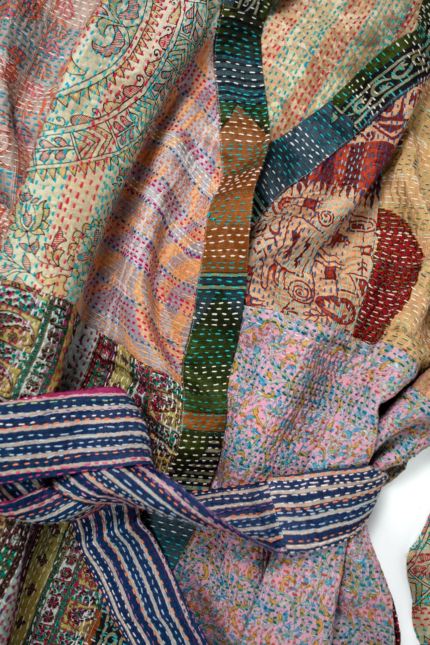 Kantha Stitch Sari Bathrobe - Ten Thousand Villages