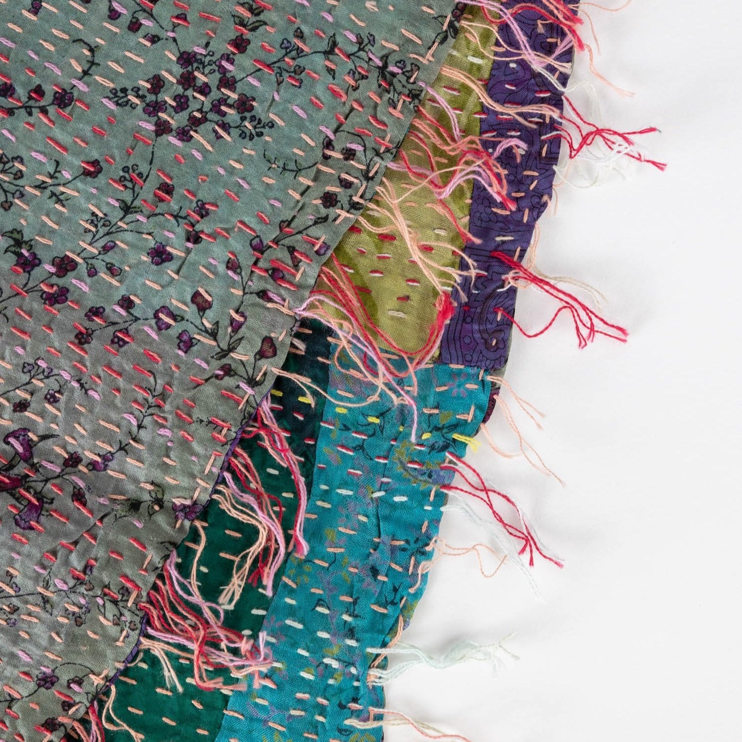 Patchwork Kantha Silk Shawl - Ten Thousand Villages