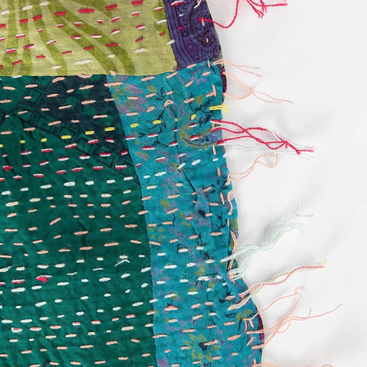 Patchwork Kantha Silk Shawl - Ten Thousand Villages