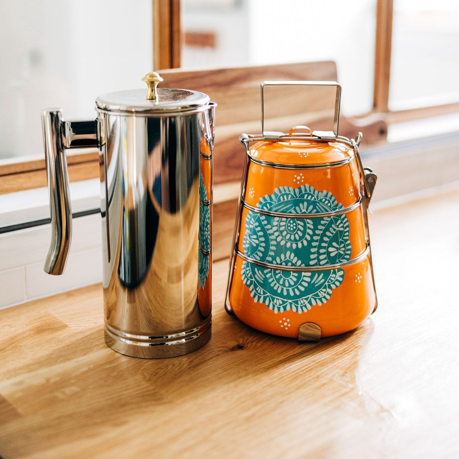 3 Tier Steel Tiffin To Go Container - Ten Thousand Villages