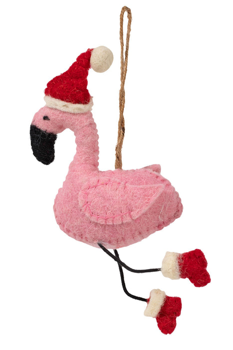 Flamingo Santa Ornament 1