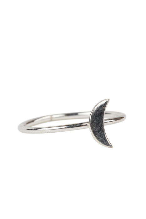 Silver Crescent Moon Ring 1