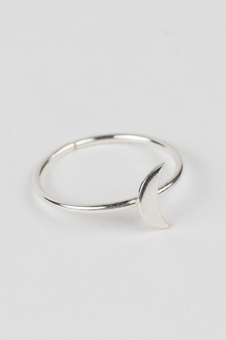 Silver Crescent Moon Ring 2