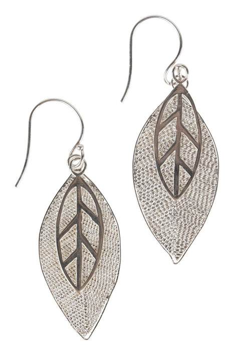 Silver Leaves Earrings 1