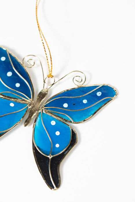 Blue Butterfly Capiz Ornament 4