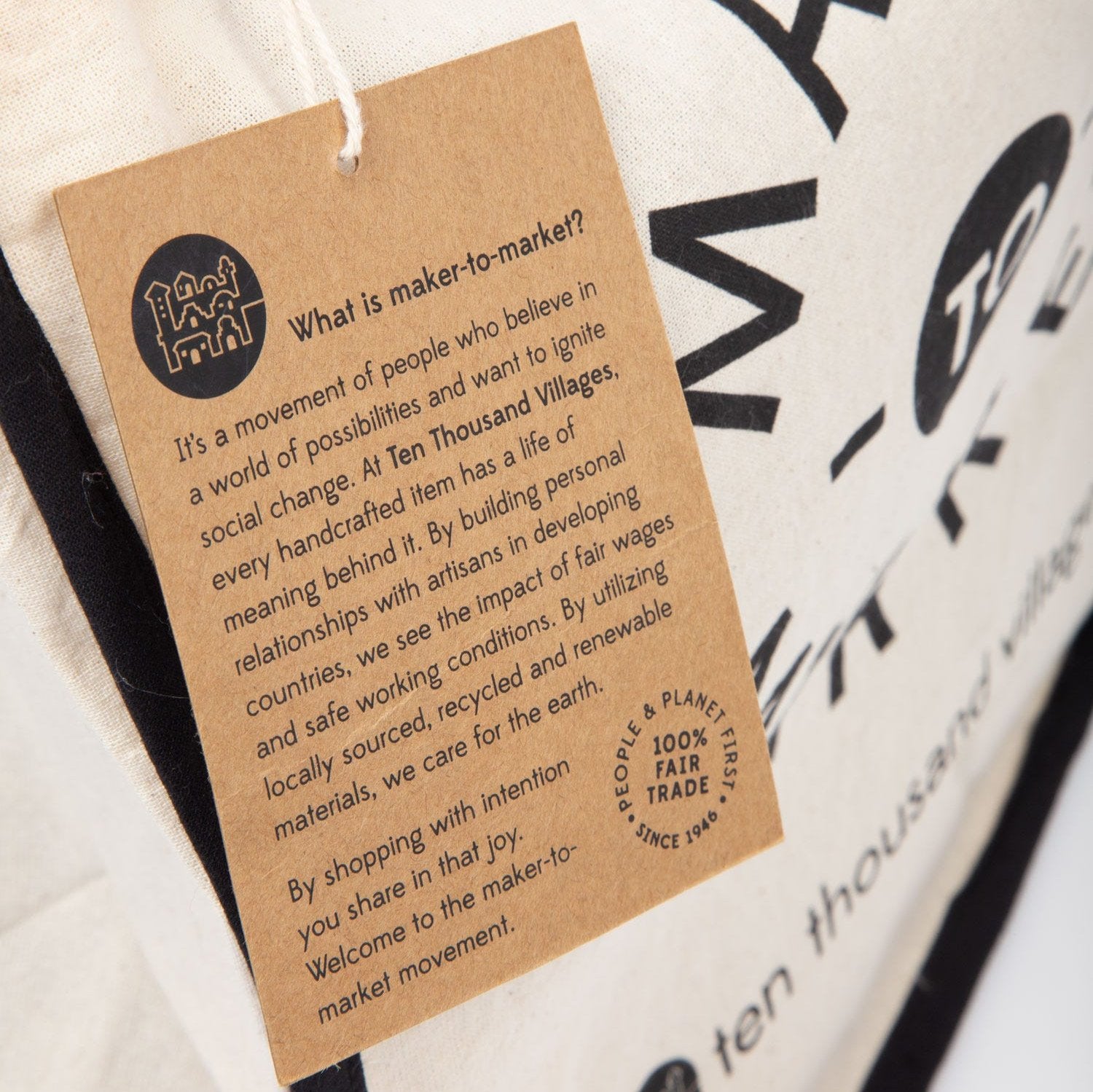 Maker To Market Organic Cotton Reusable Bag - Ten Thousand Villages