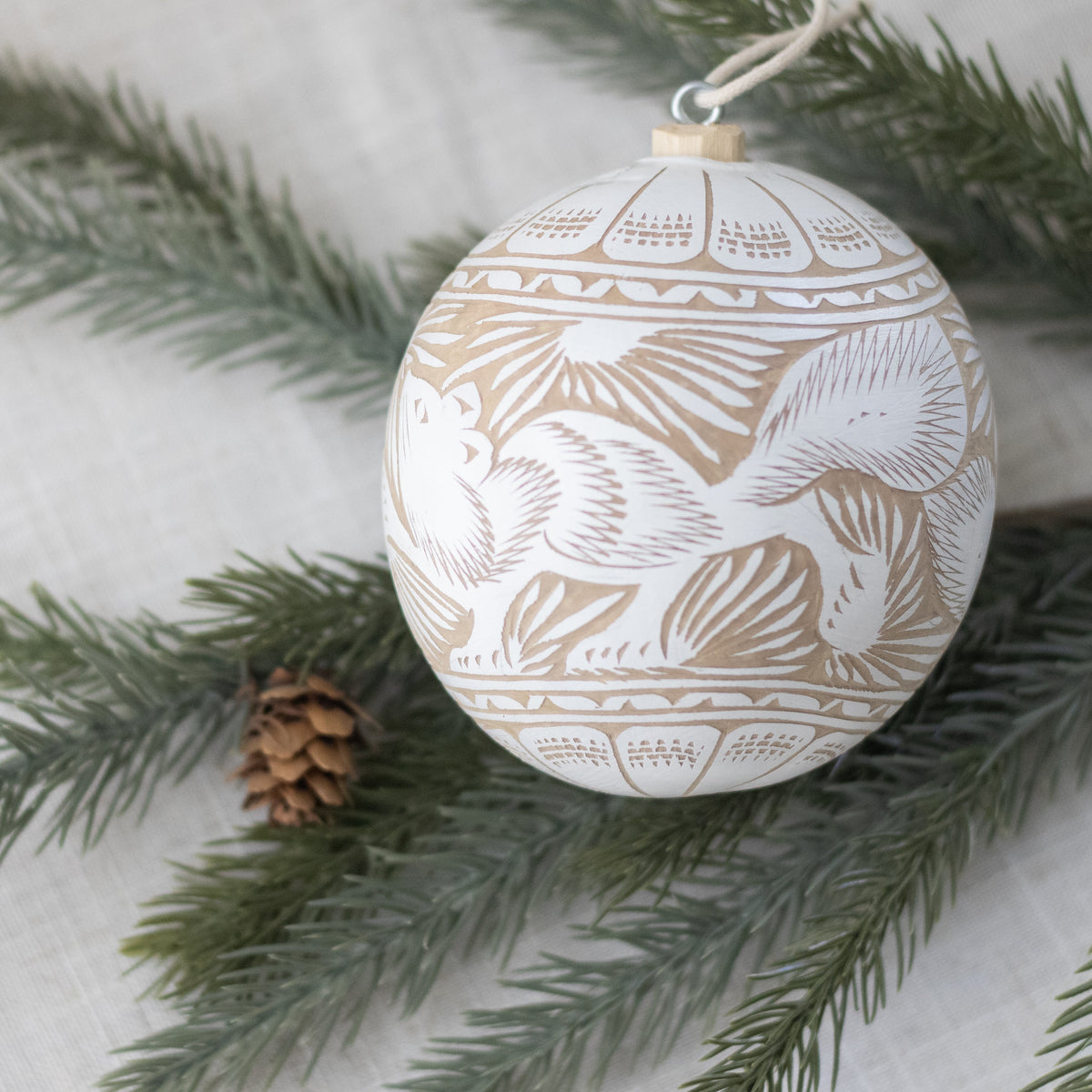 Blanca Etched Ball Ornament - Ten Thousand Villages