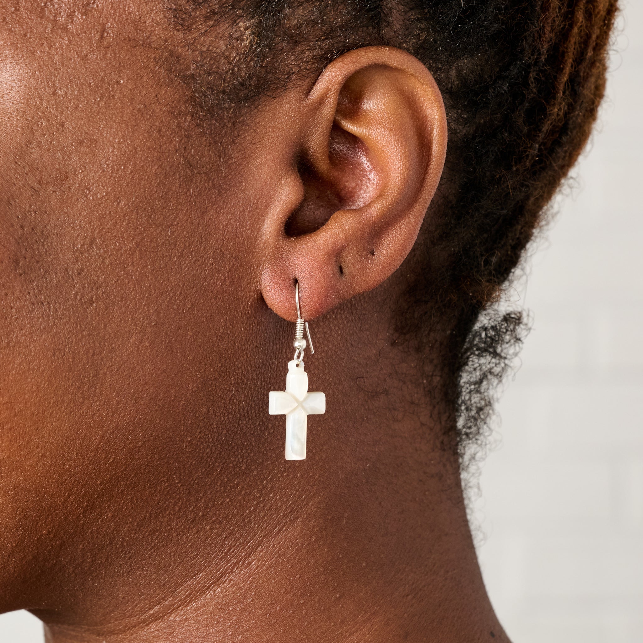 Mother of Pearl Cross Drop Earrings – Ten Thousand Villages