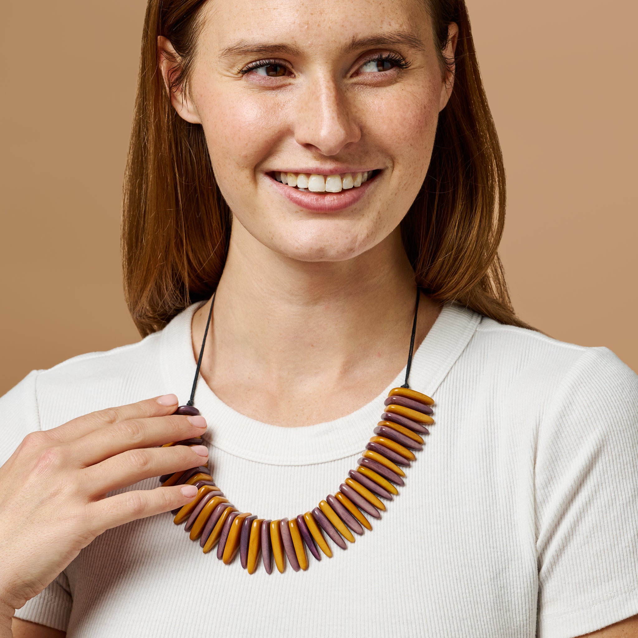 Tagua Slice Bib Necklace - Ten Thousand Villages