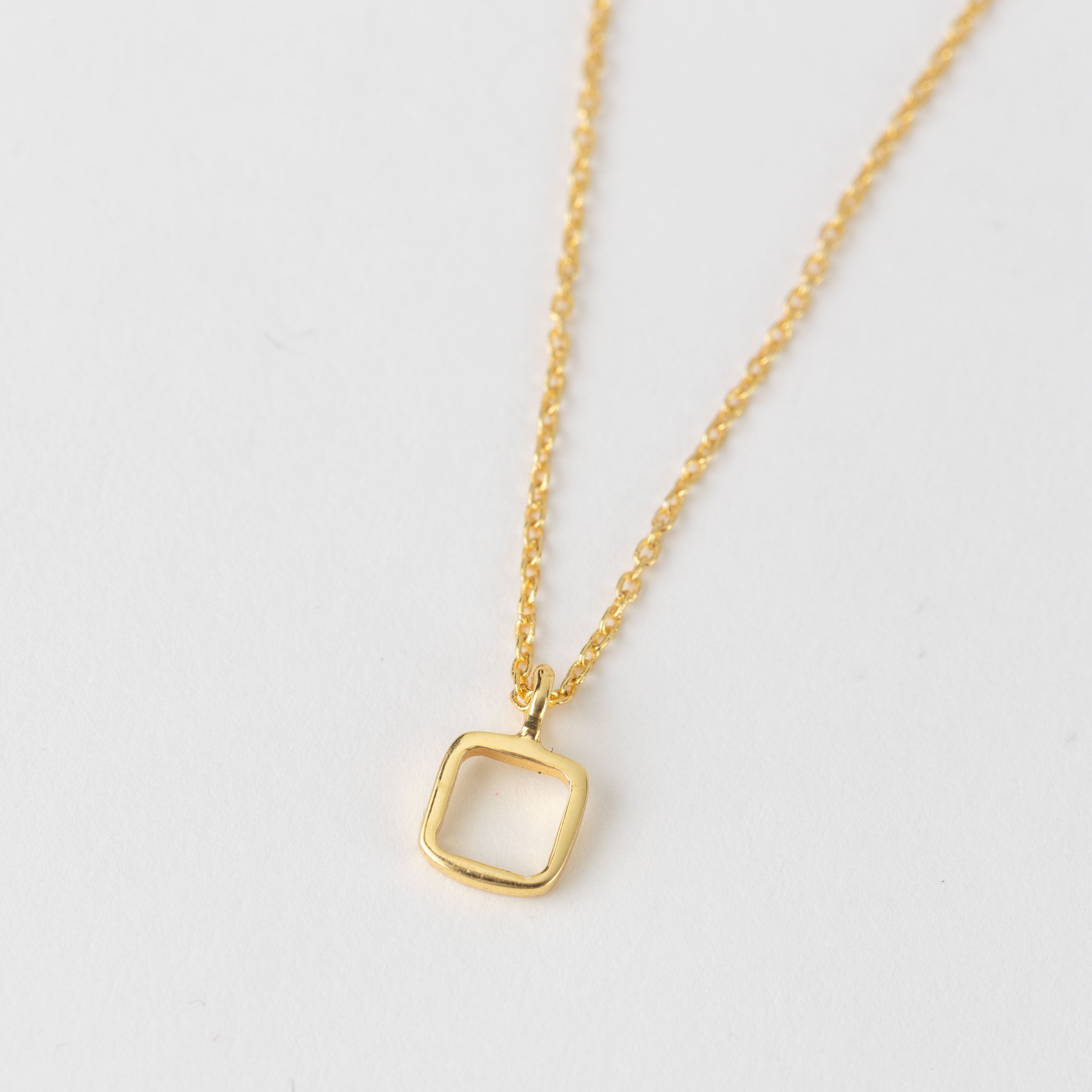 Sundar Square Pendant Gold Necklace - Ten Thousand Villages
