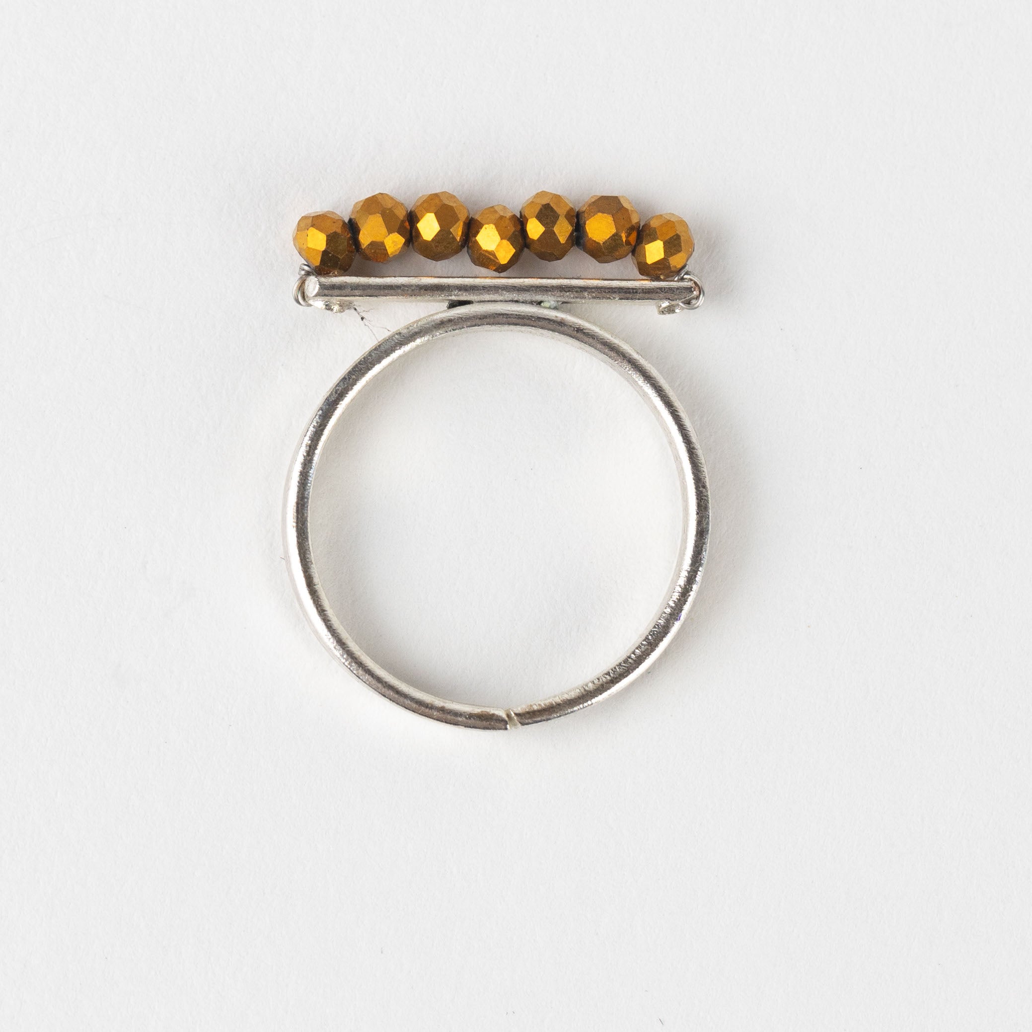 Taakat Gold Bar Silver Ring - Ten Thousand Villages
