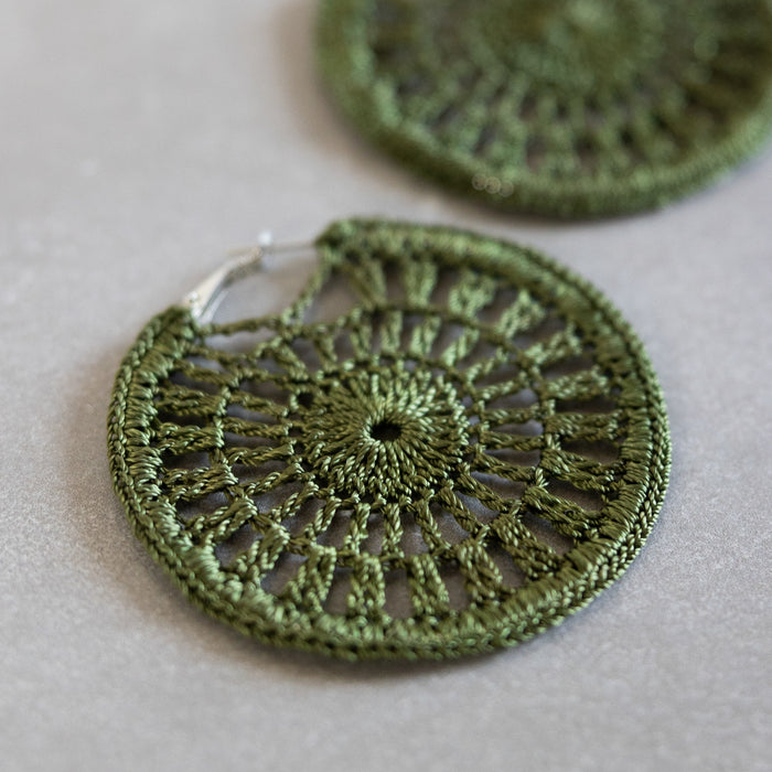 Pahiya Silk Crochet Hoop Earrings 3