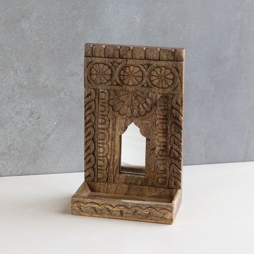 Dekhana Mango Wood Mirror Shelf - Single