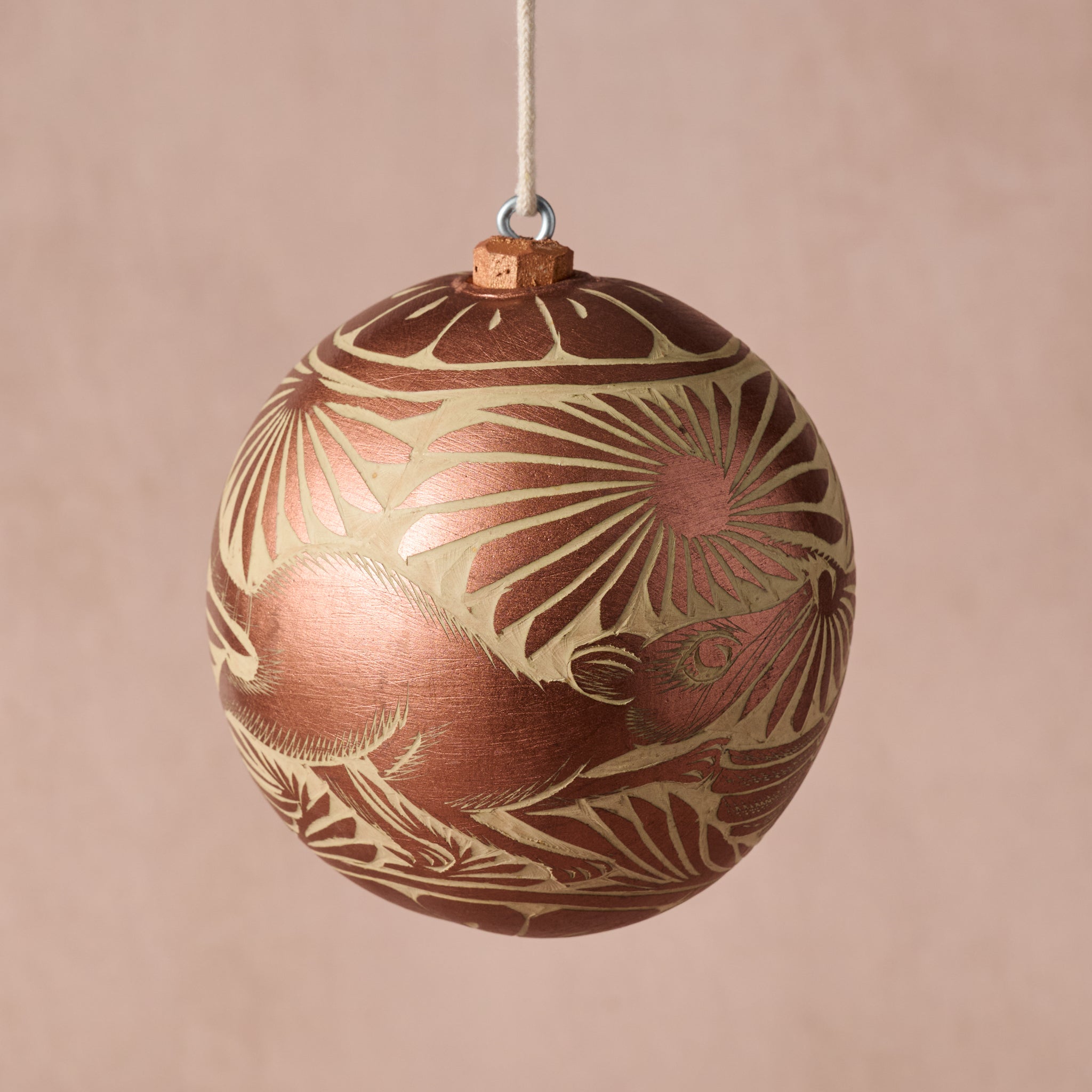 Bronce Etched Ball Ornament