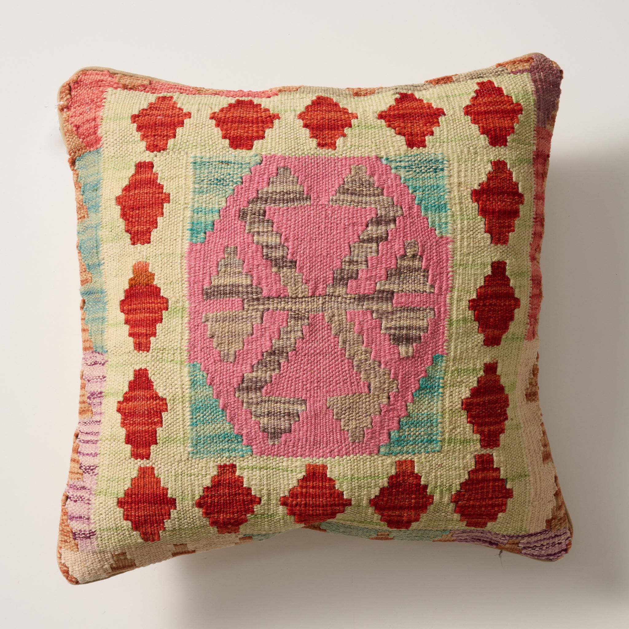 Kilim Natural Dye Pillow Cover - Purple and Pink