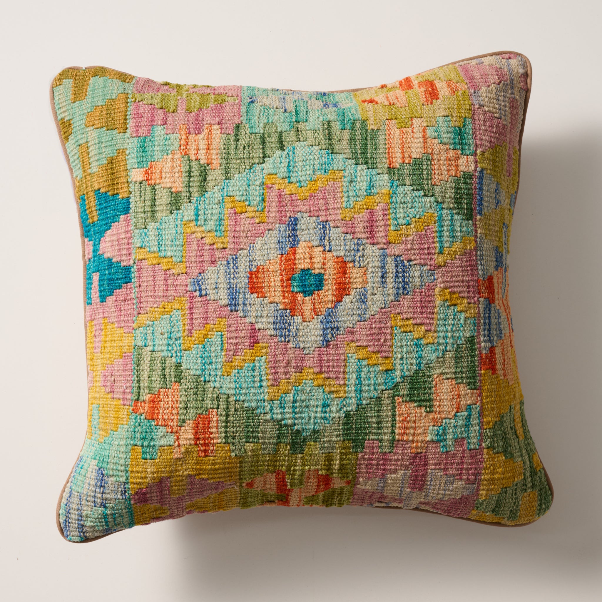 Kilim Natural Dye Pillow Cover - Muted Neutral