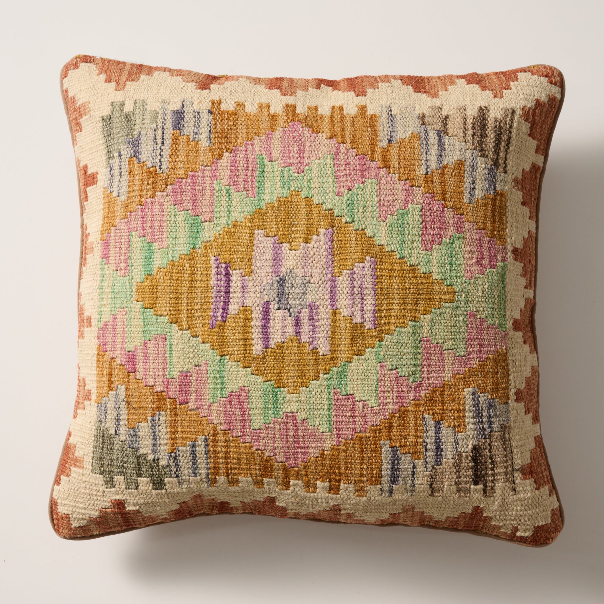 Kilim Natural Dye Pillow Cover - Muted Neutral