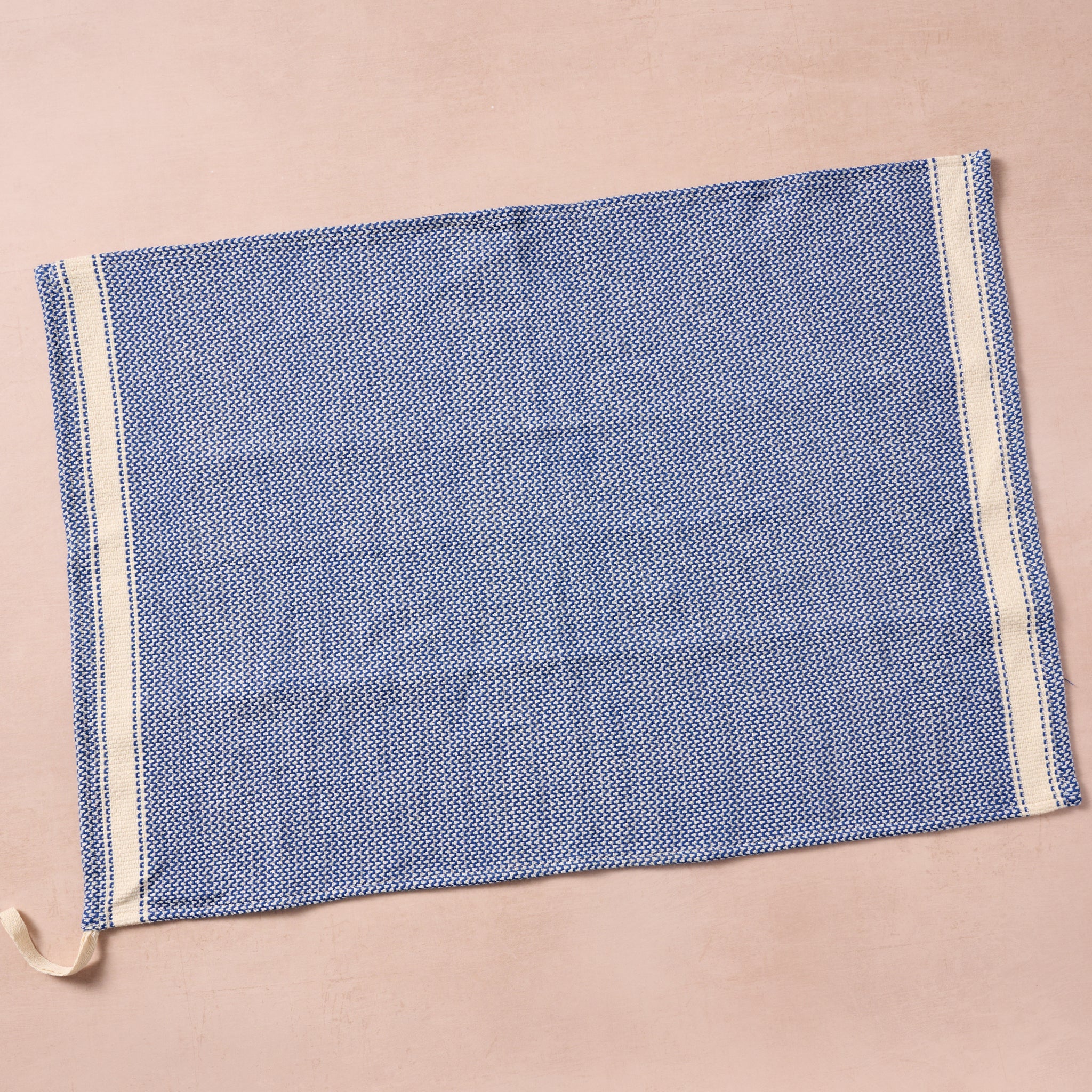 Matbakh Cotton Tea Towel - Blue with Tan