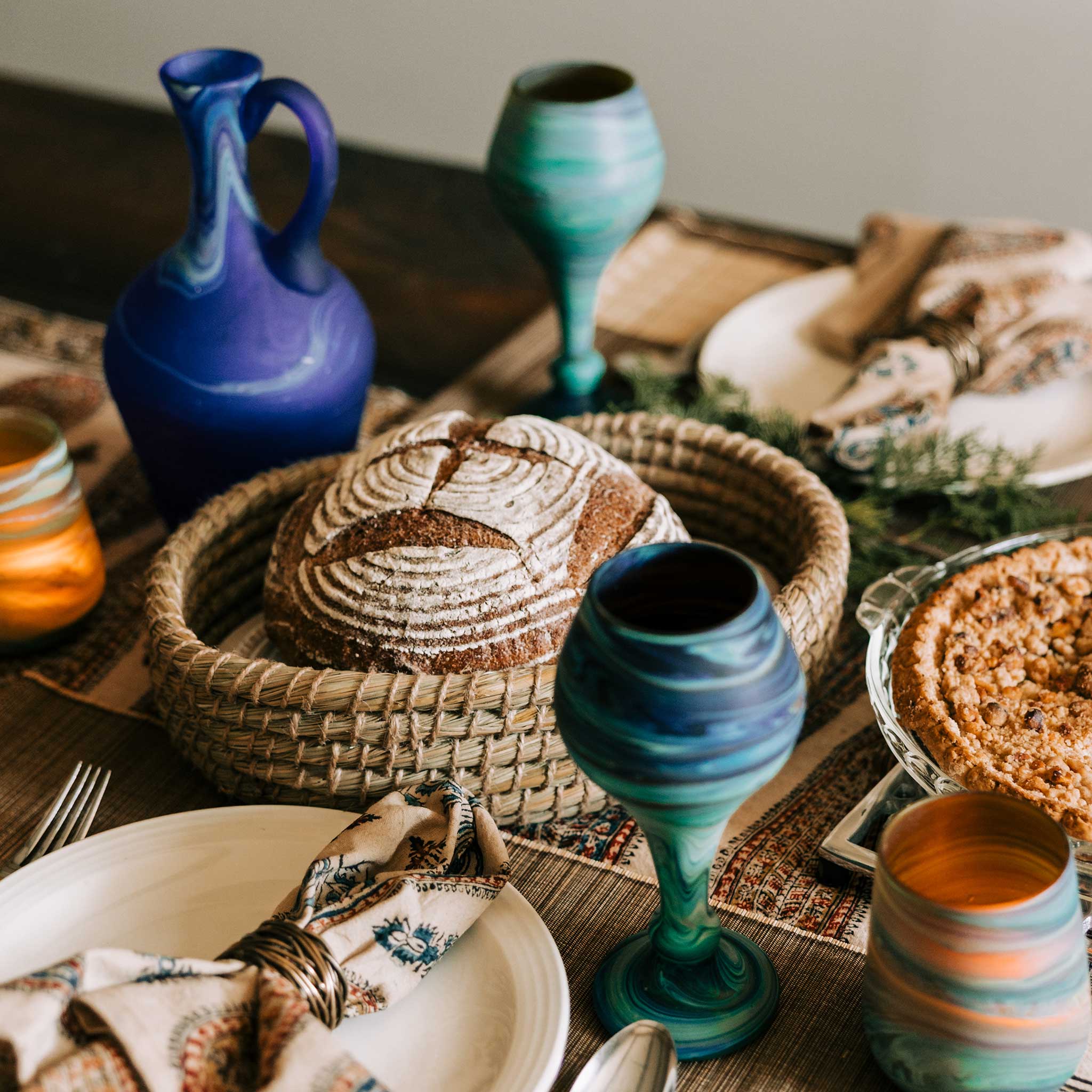 Phoenician Blue Decanter - Ten Thousand Villages