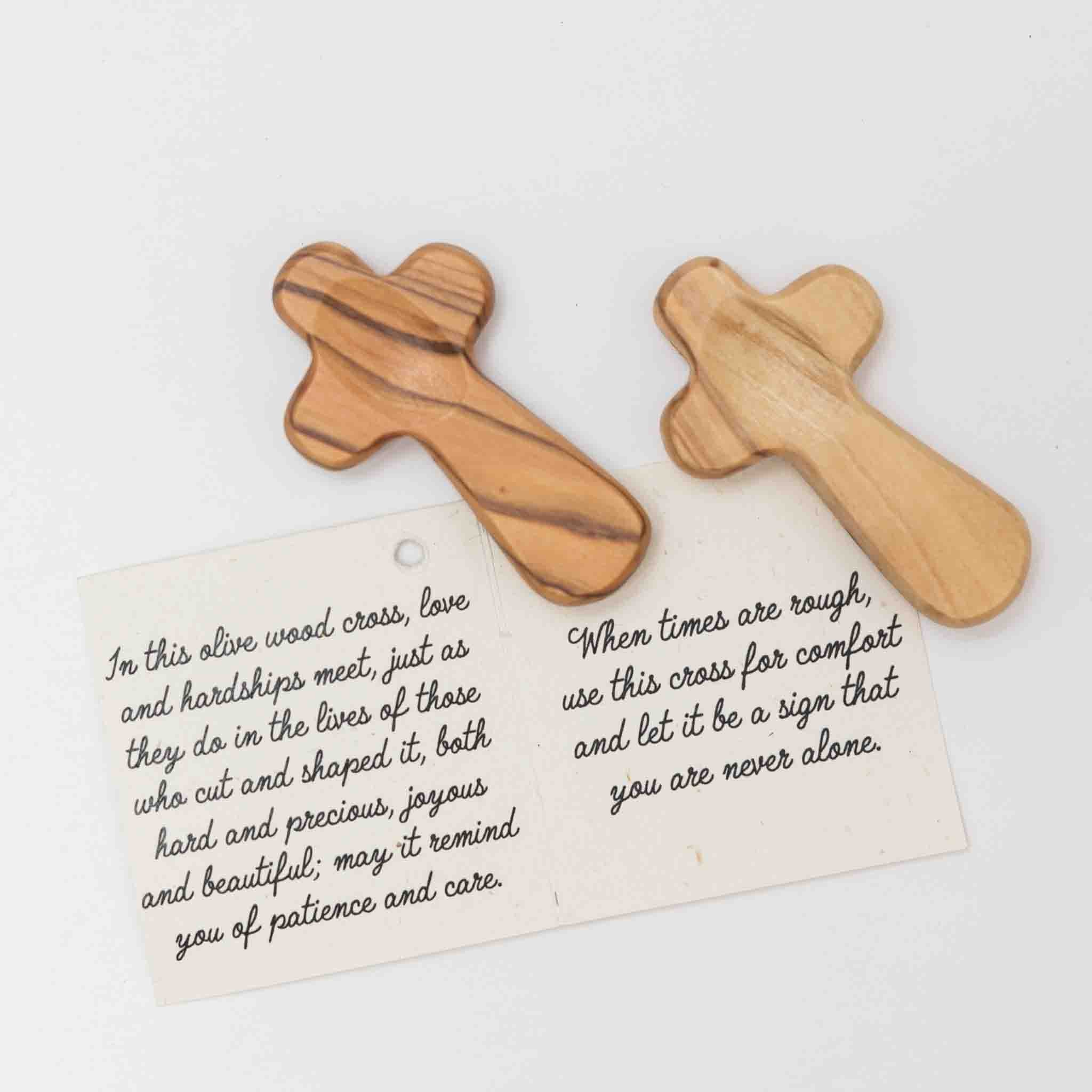 Duea Olive Wood Pocket Prayer Cross - Ten Thousand Villages