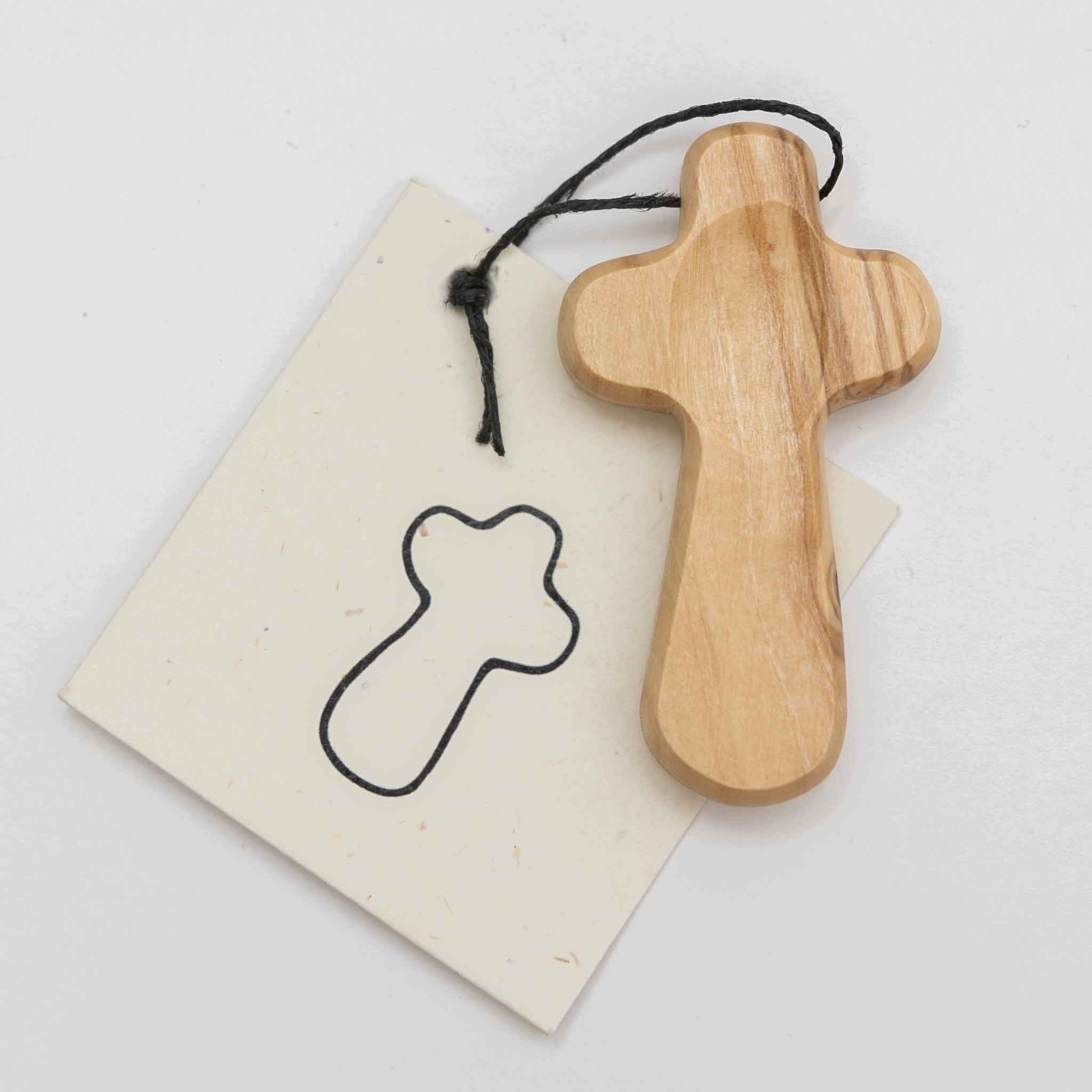 Duea Olive Wood Pocket Prayer Cross - Ten Thousand Villages