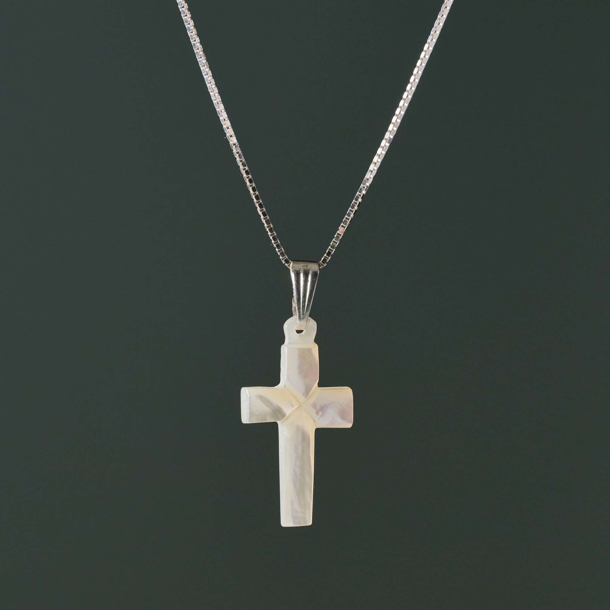 Mother of Pearl Cross Pendant Necklace - Ten Thousand Villages