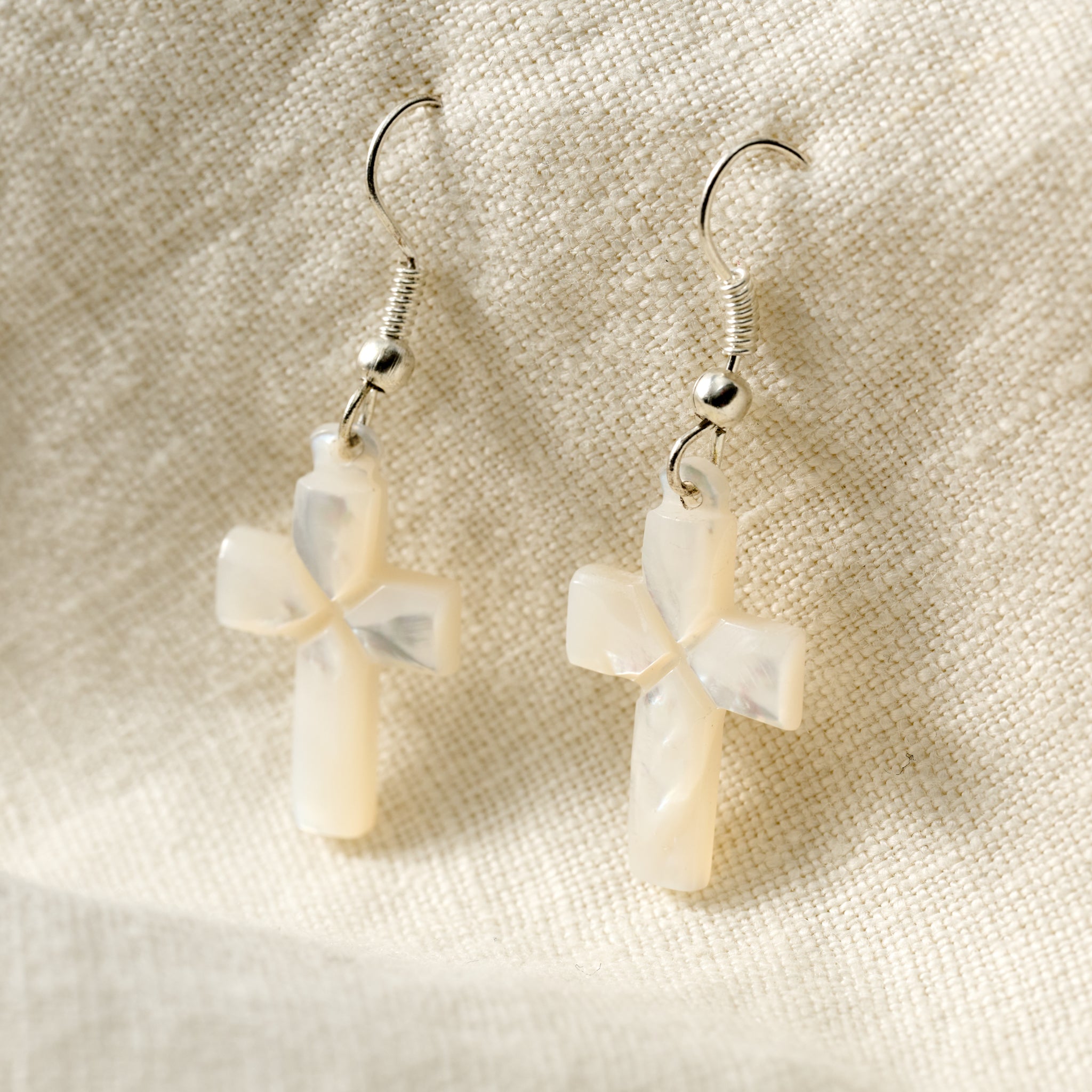 Mother of Pearl Cross Drop Earrings – Ten Thousand Villages