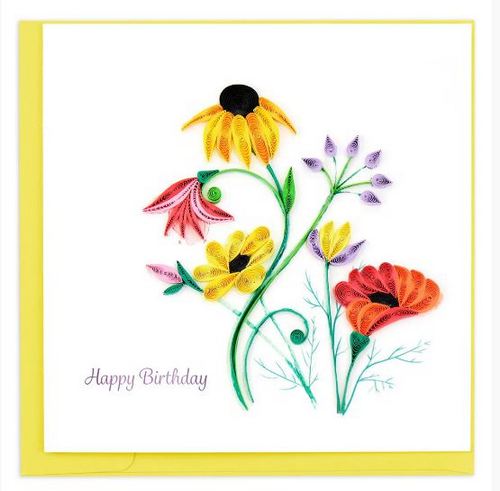 Quilled Wildflowers Birthday Card - Ten Thousand Villages