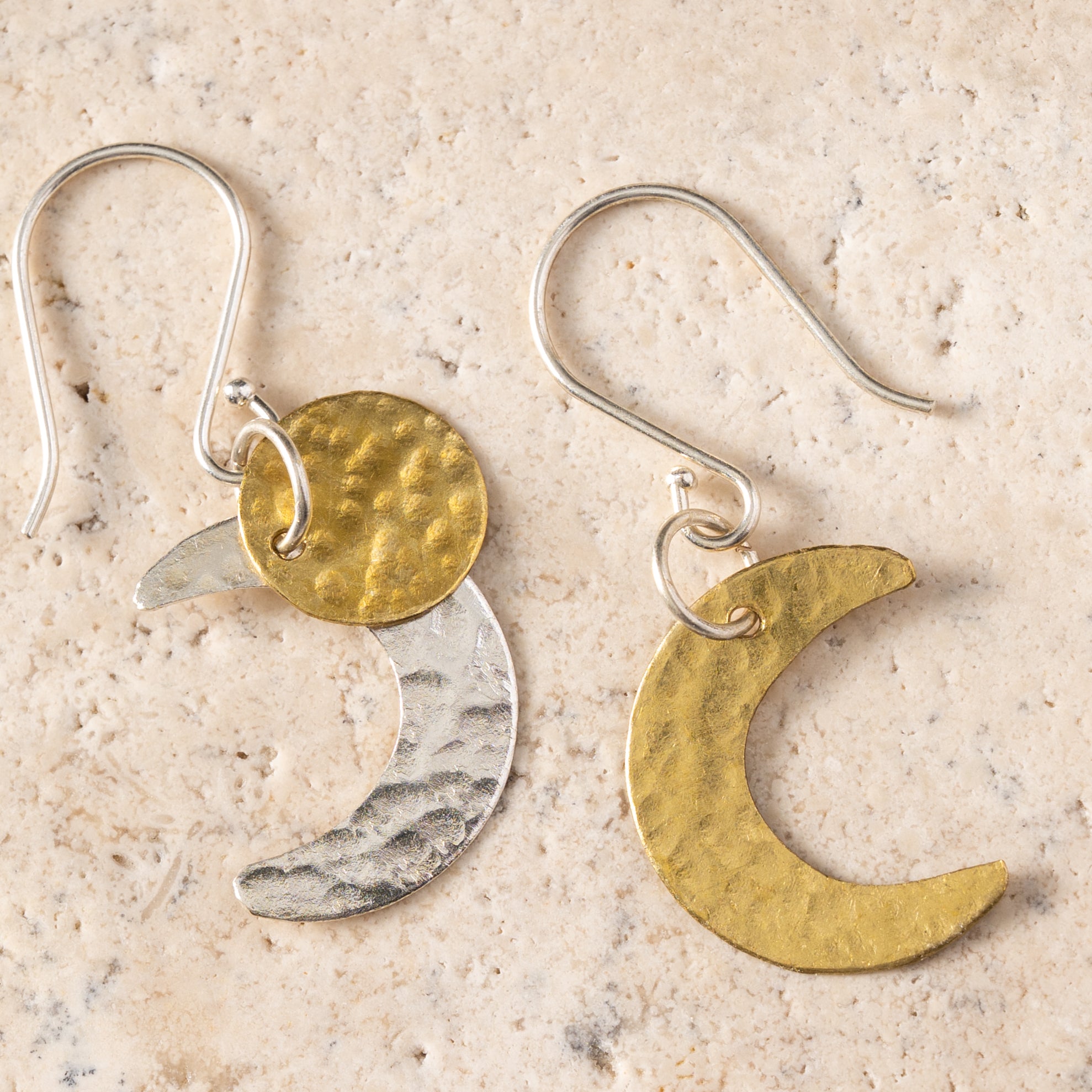 Nova Moons Mixed Metal Earrings