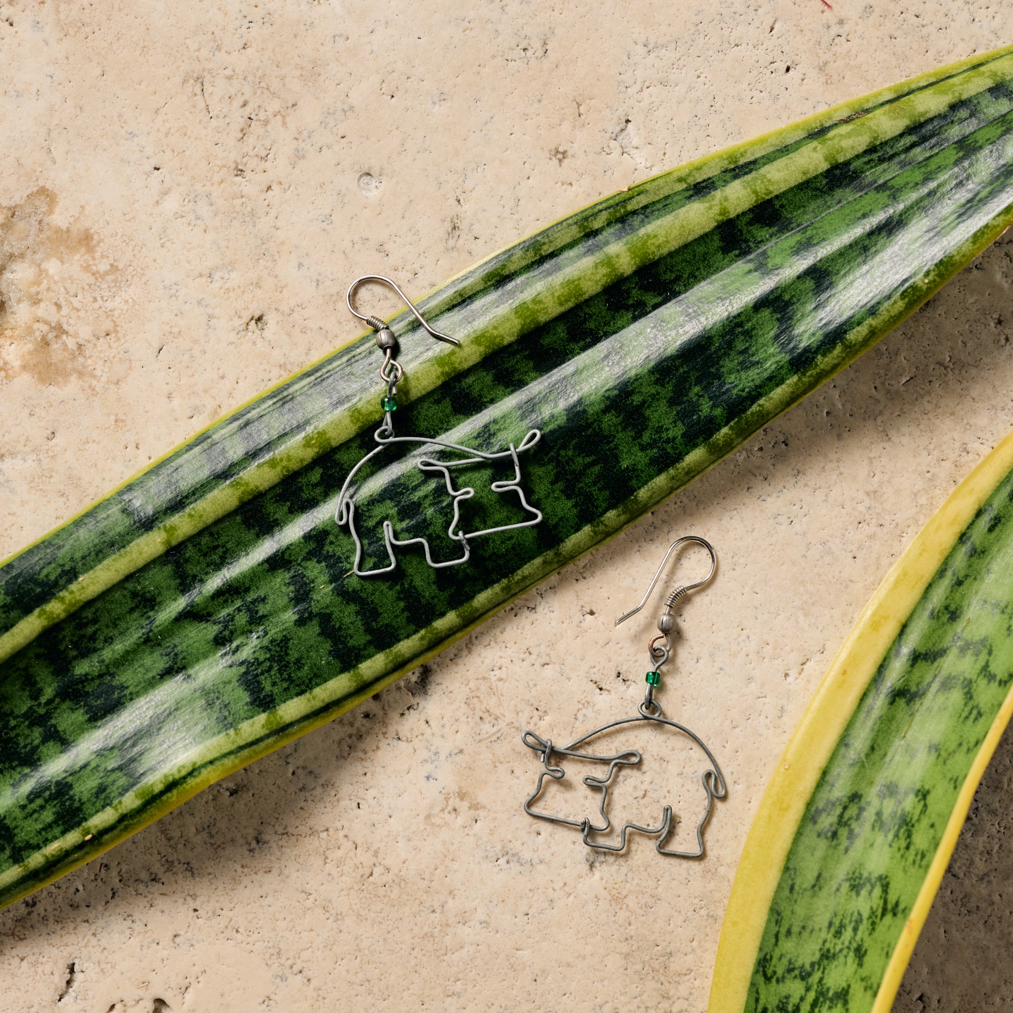 Kiboko Recycled Wire Hippo Dangle Earrings