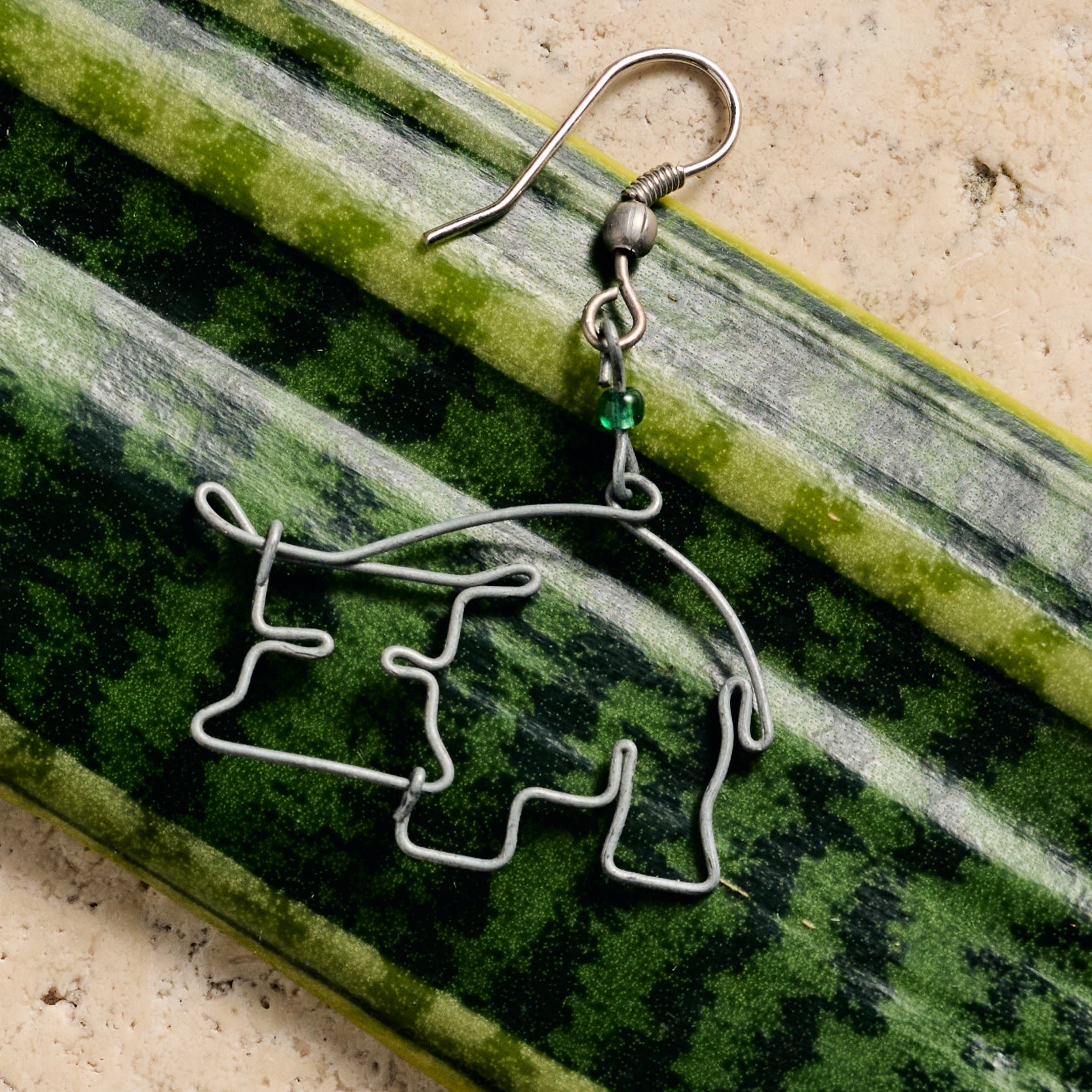 Kiboko Recycled Wire Hippo Dangle Earrings