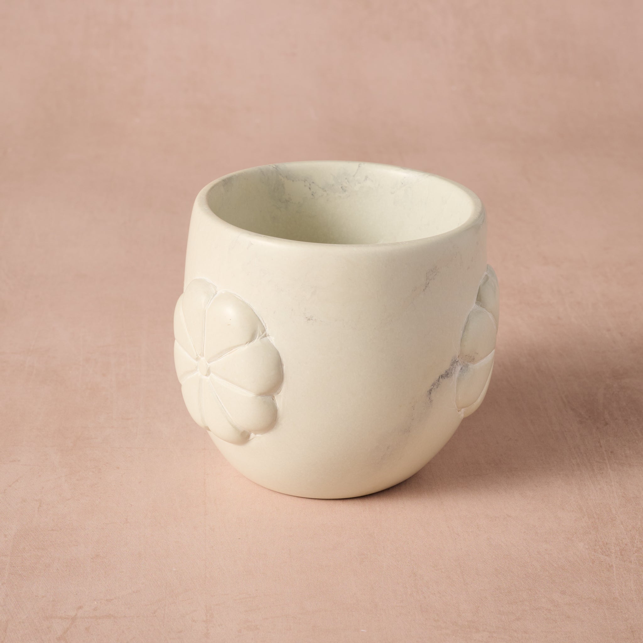 Mea Floral Soapstone Planter