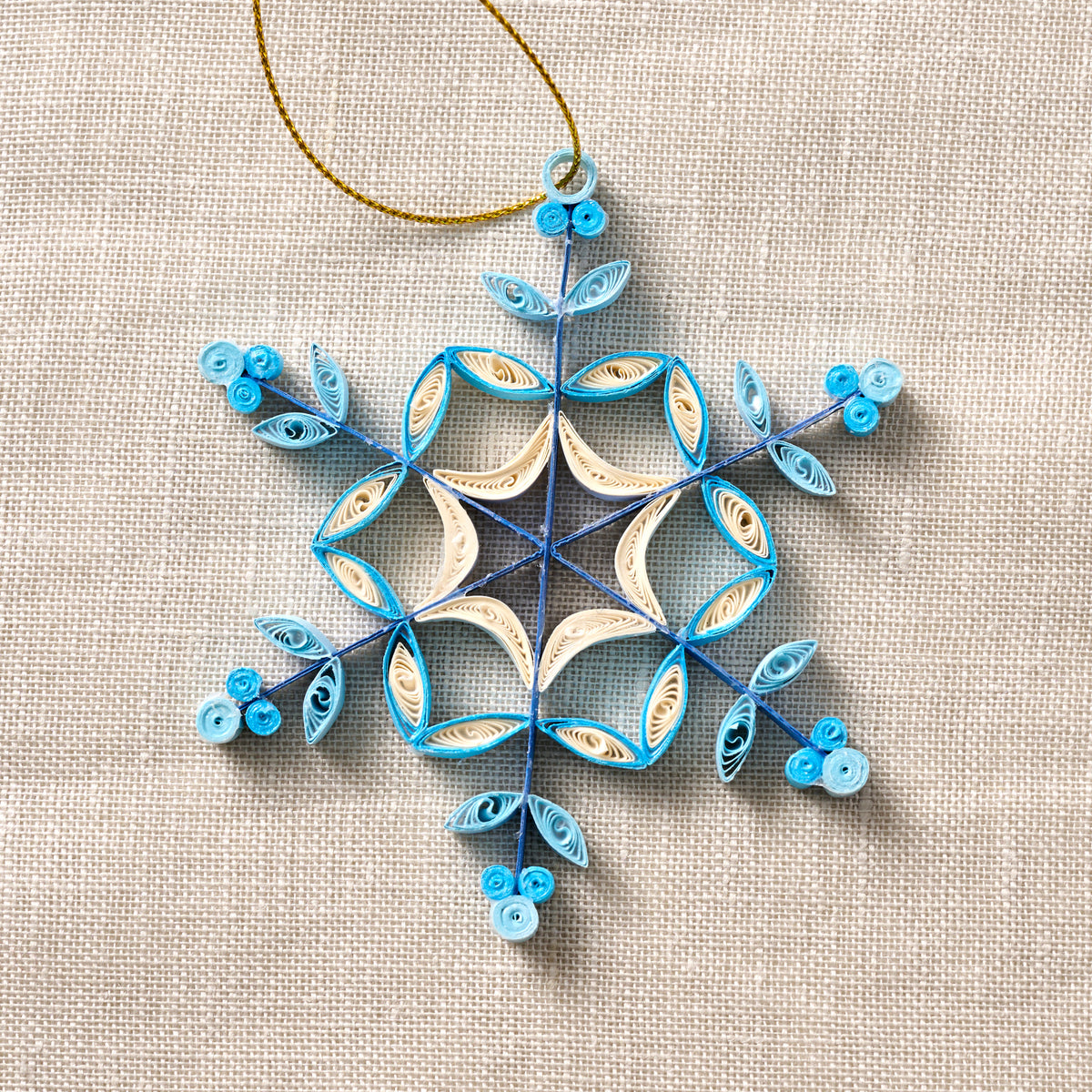 Khoe Quilled Blue Snowflake Ornament