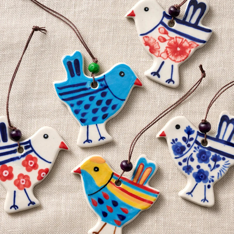 Hand Painted Ceramic Bird Ornament
