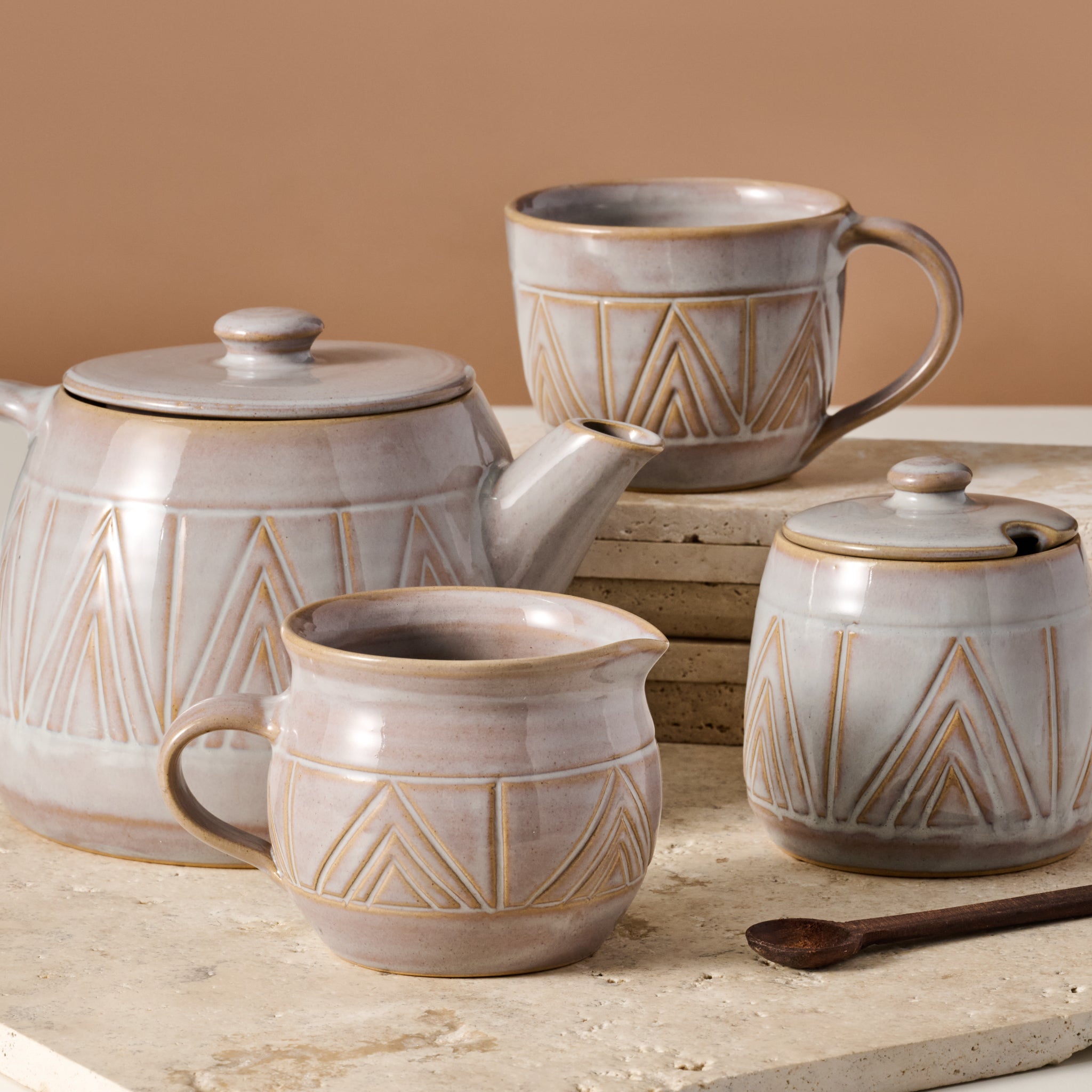 Ten Thousand Villages Mountain Peaks Teapot
