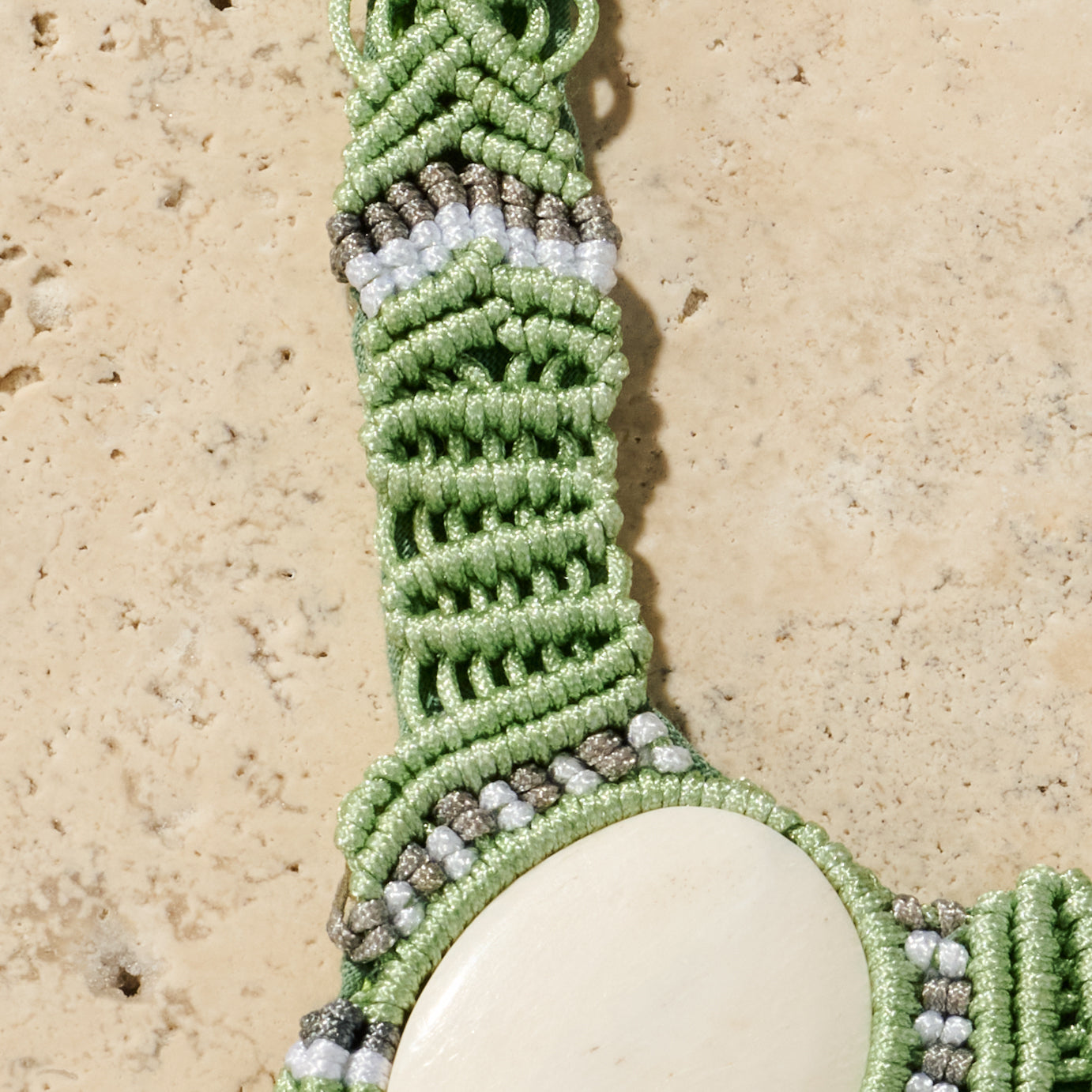 Chhaya Macrame and Bone Necklace