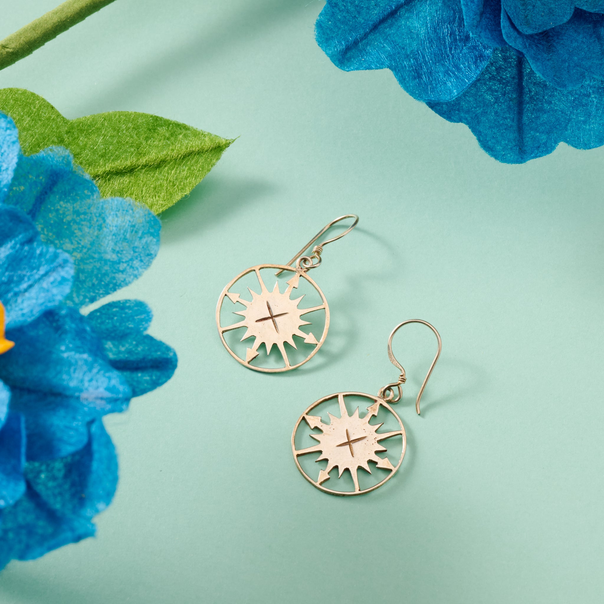Lazimpat Compass Sun Earrings