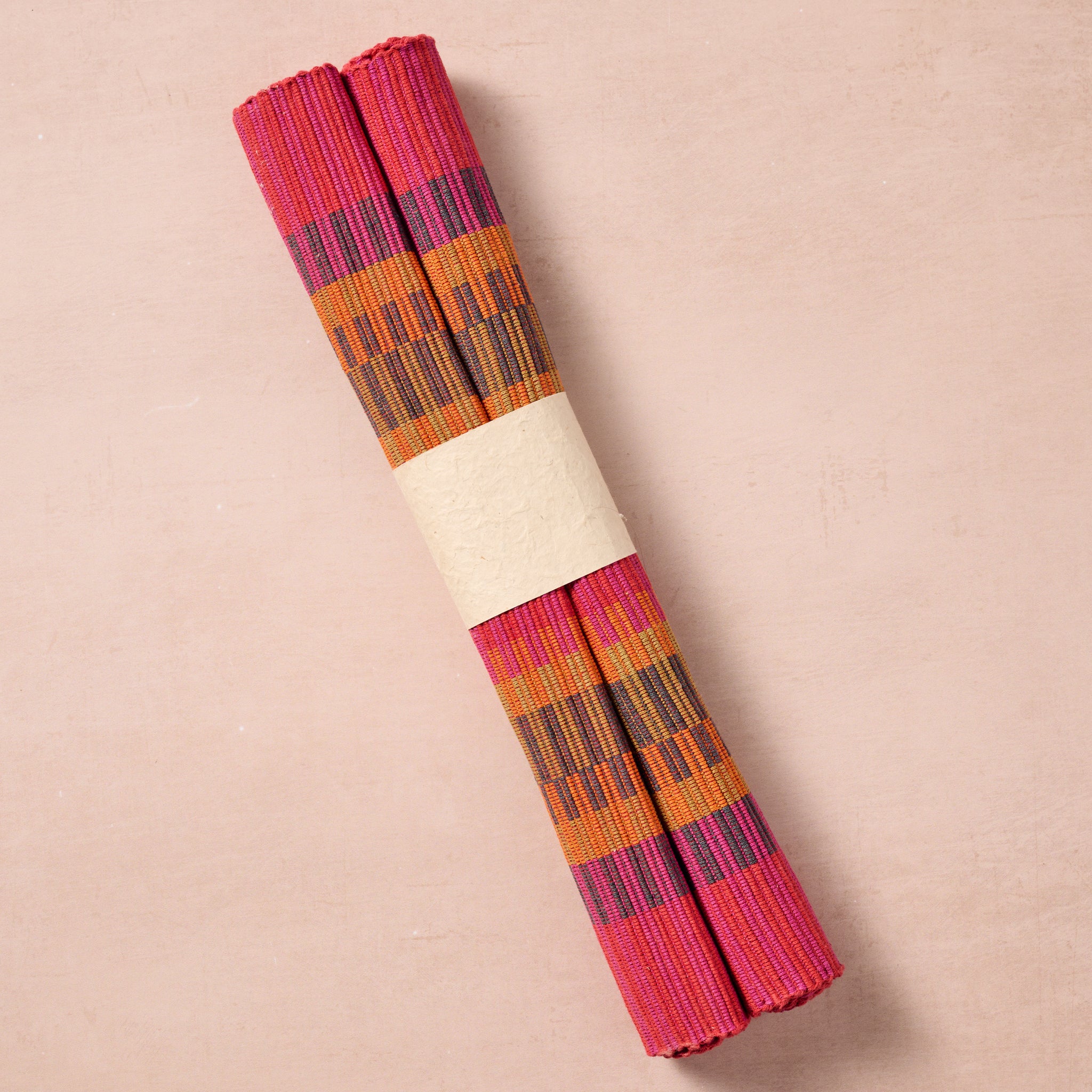 Khana Handloomed Cotton Placemat Set of 2 - Rouge