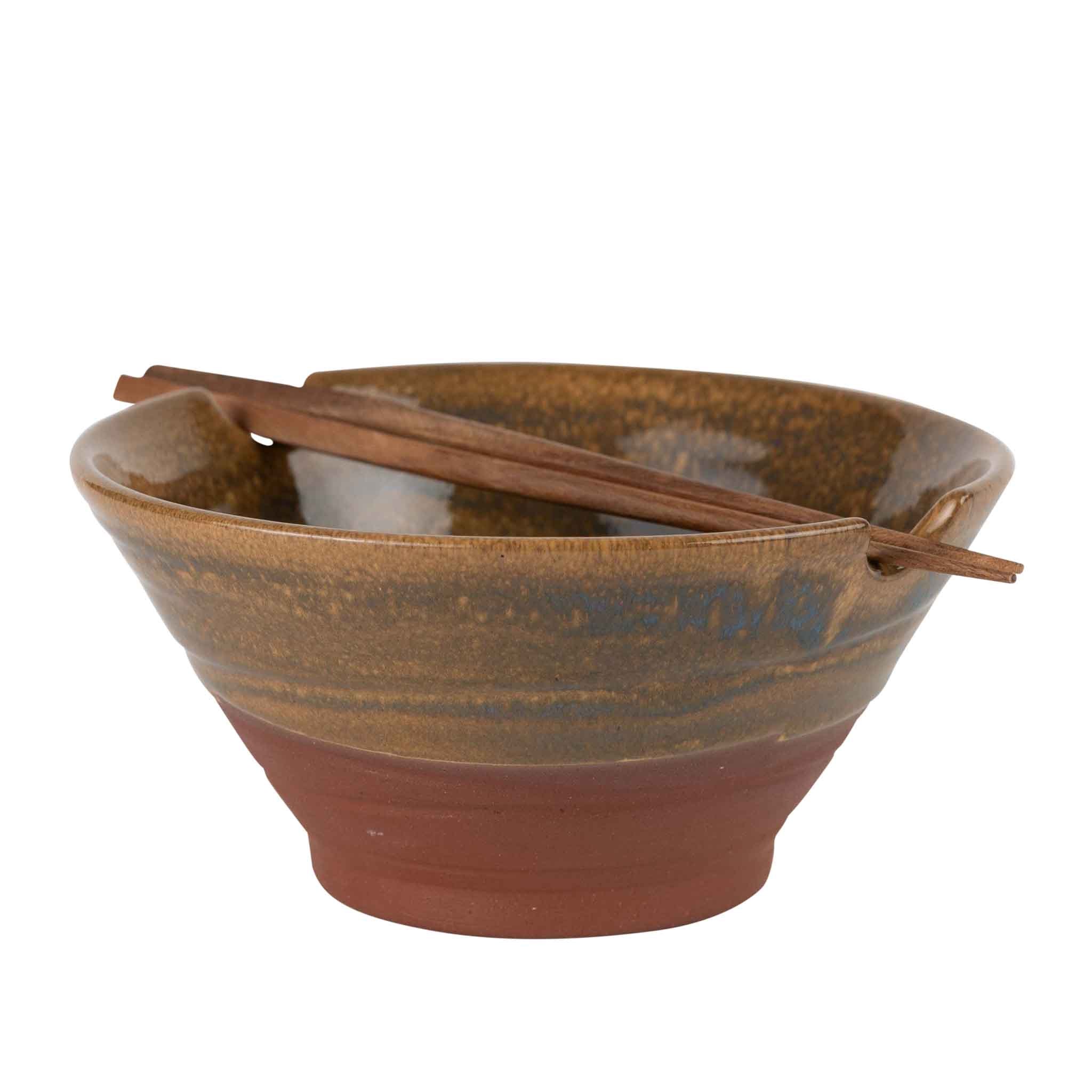 Chopsticks & Blue Terracotta Bowl Set - Default Title (5911310)