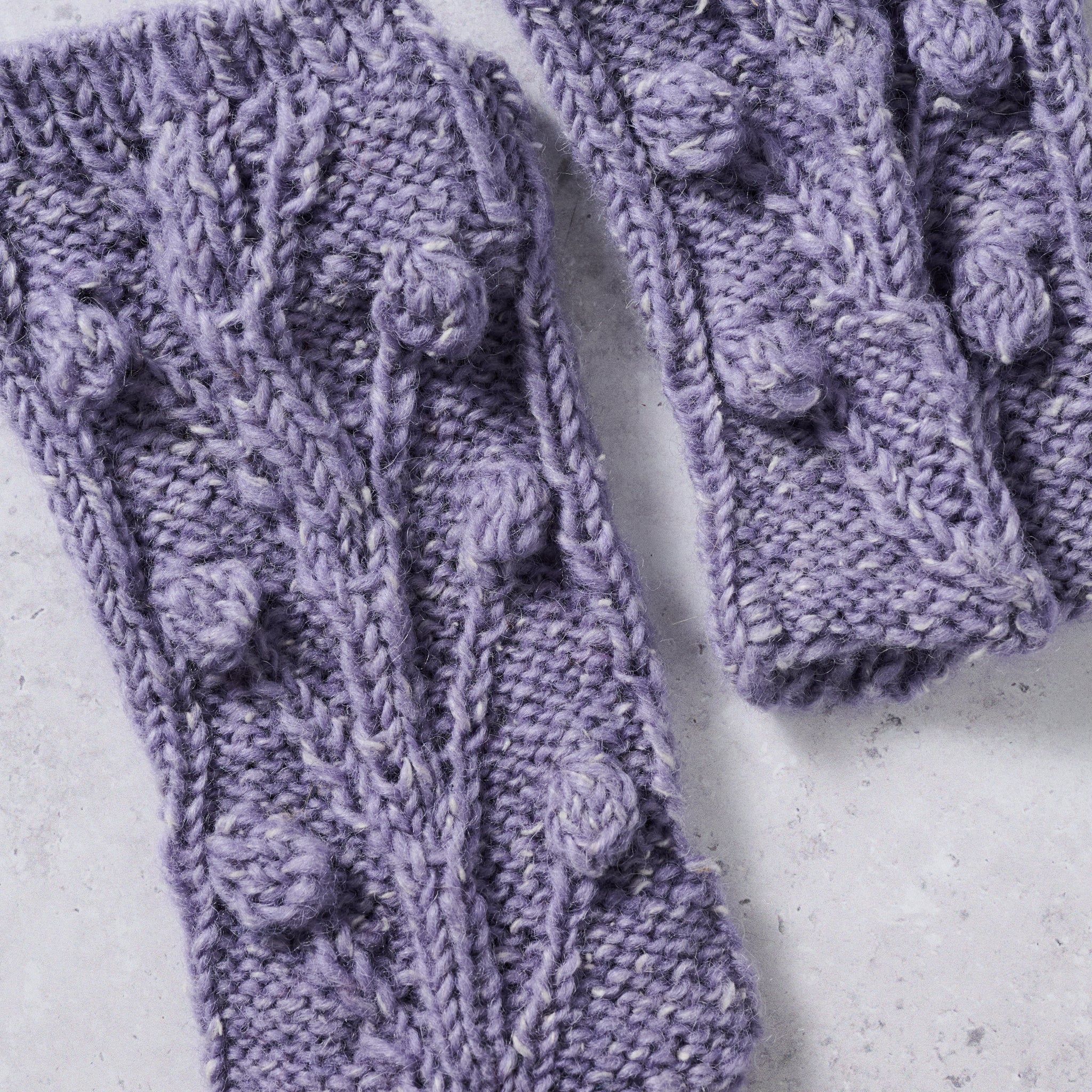 Purple Cable Knit Wrist Warmers - Ten Thousand Villages