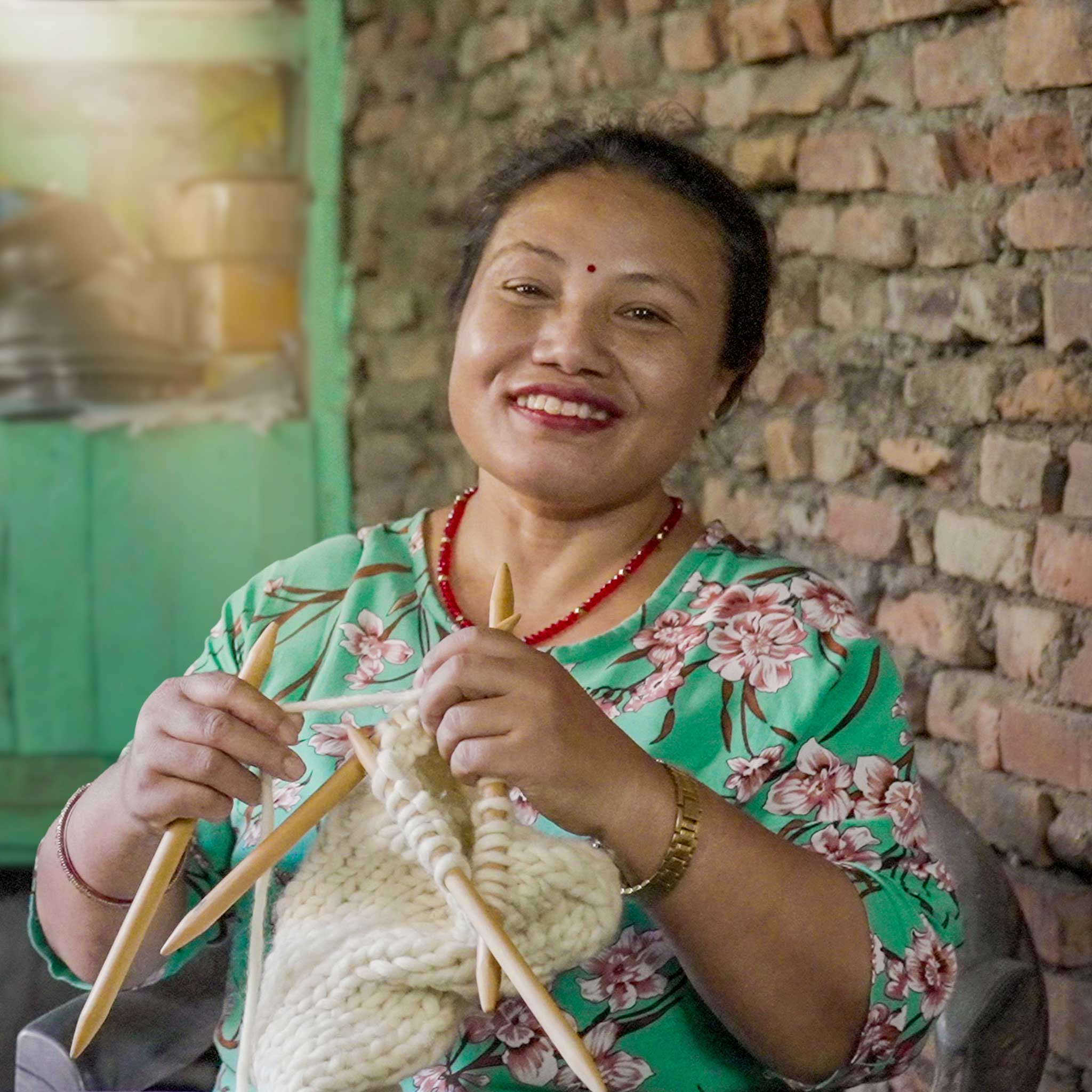 Nabina Waffle Weave Pom Beanie